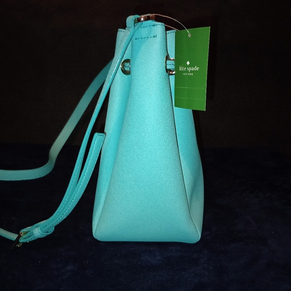 NWT Kate Spade Cape Drive Harriet Bucket tote bag aqua - Picture 4 of 15